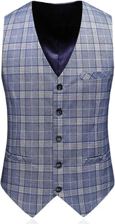 ( Blazer + Vest+Pants ) High-end Brand Fashion Plaid Men's Formal Business Suit 3Pce Groom Wedding Dress Tuxedo Casual Slim Suit